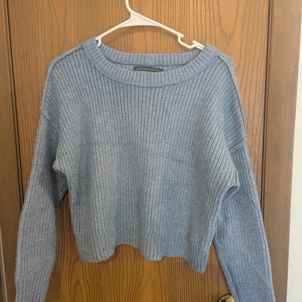 VTG American Eagle Sky‎ Blue Knit Cropped Sweater- Women's Small